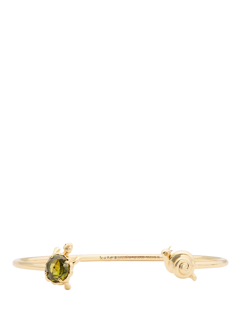 kate spade new york green open crystal bangle gold toned brass, UK version