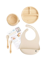 John Lewis Cheeky Chompers 6-Piece Bamboo Weaning Set Sand- Buy online at McGrocer