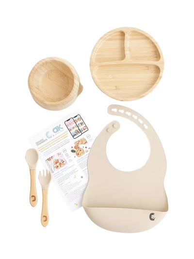 John Lewis Cheeky Chompers 6-Piece Bamboo Weaning Set Sand- Buy online at McGrocer