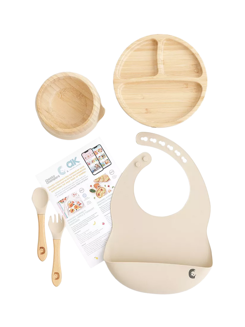 Cheeky Chompers weaning set sand 6-piece, UK version