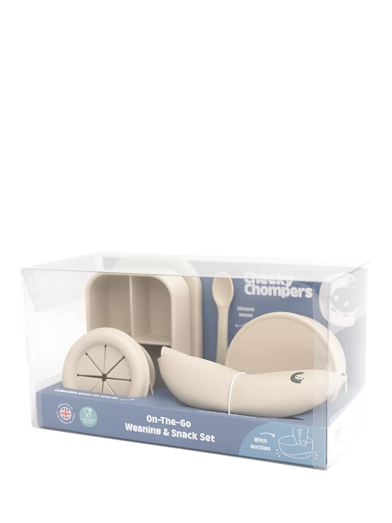Cheeky Chompers silicone weaning set Sand, UK version