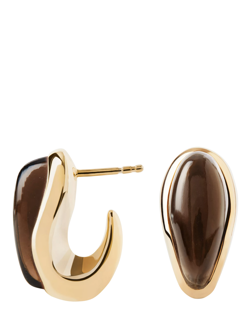 PDPAOLA gold plated quartz hoop earrings, UK version