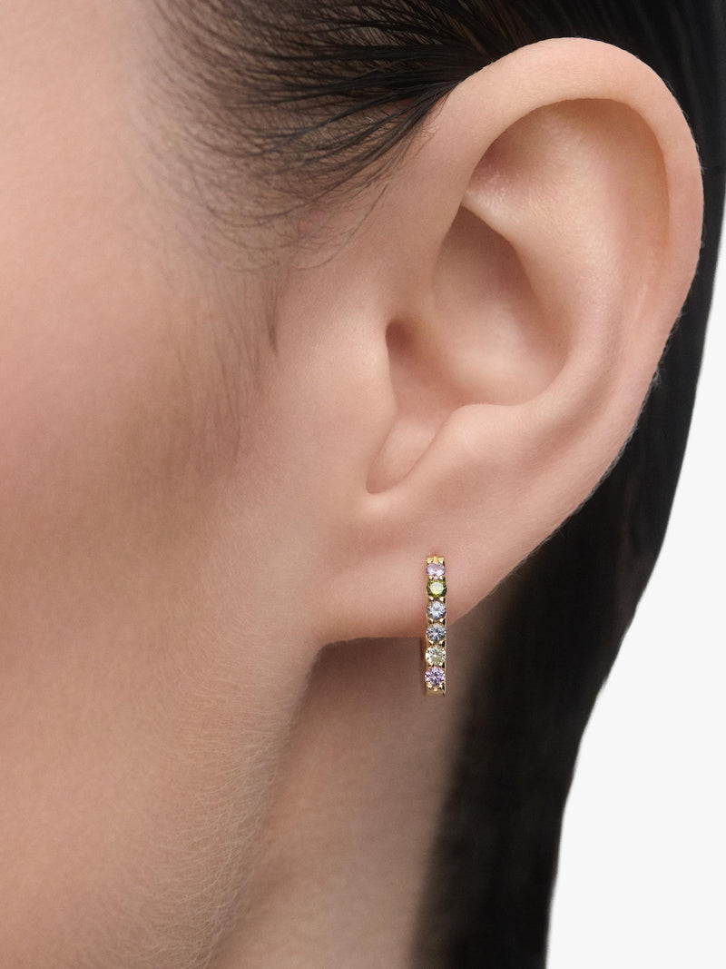 PDPAOLA geometric hoop earrings gold multi - British product