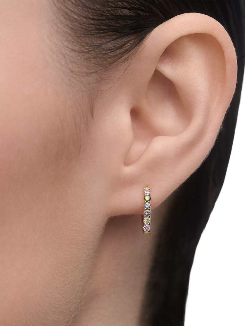 PDPAOLA geometric hoop earrings gold multi - British product