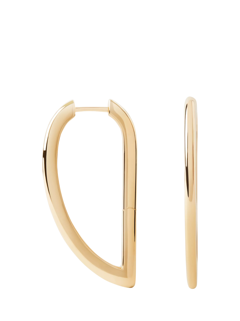 PDPAOLA large geometric hoop earrings in 18ct gold, UK version