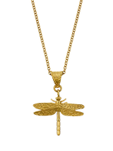 John Lewis Alex Monroe Floral Engraved Dragonfly Charm Necklace Yellow Gold- Buy online at McGrocer