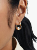 PDPAOLA pearl hoop earrings 1.78cm gold plated sterling silver (British brand)