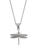 John Lewis Alex Monroe Floral Engraved Dragonfly Charm Necklace, Sterling Silver- Buy online at McGrocer