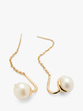 PDPAOLA Pearl Drop Earrings gold plated, imported from the UK