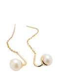 PDPAOLA Pearl Drop Earrings gold plated, imported from the UK