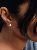 PDPAOLA Pearl Drop Earrings gold plated, imported from the UK
