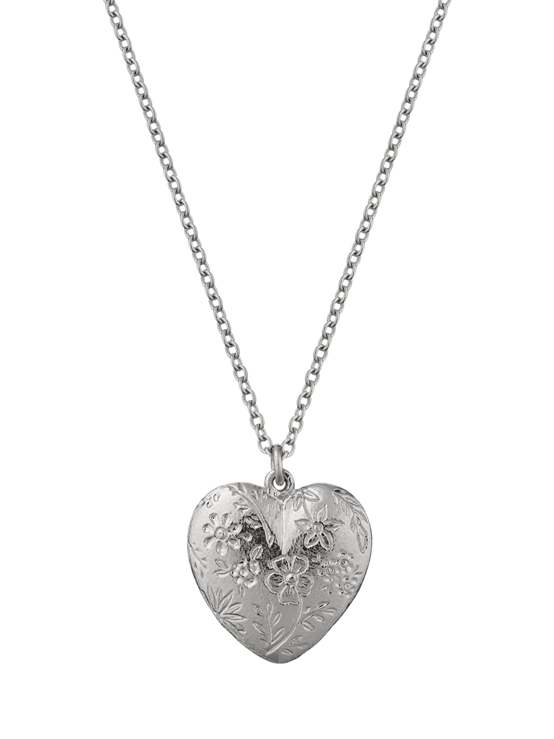 Alex Monroe sterling silver floral heart pendant necklace - British product
