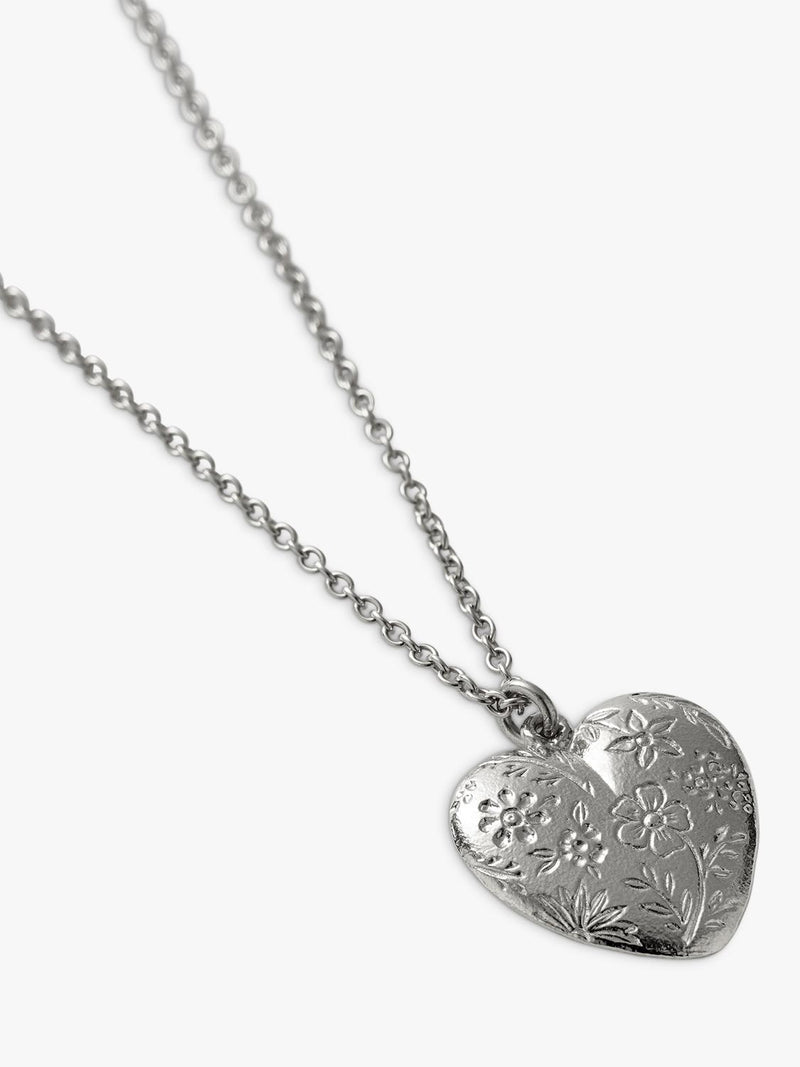 Alex Monroe sterling silver floral heart pendant necklace - British product