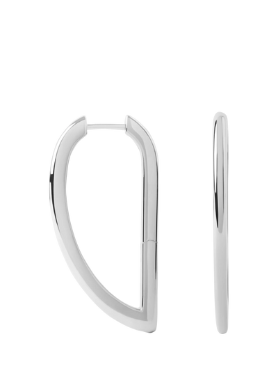 John Lewis PDPAOLA Vento Geometric Hoop Earrings, Rhodium- Buy online at McGrocer