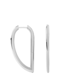 PDPAOLA Vento geometric hoop earrings rhodium plated - British product