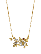 John Lewis Alex Monroe 40 Years Limited Edition Inline Wild Rose and Bee Ruby Chain Necklace- Buy online at McGrocer