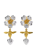 John Lewis Alex Monroe Wild Rose Heart Drop Stud Earrings Mixed Metal- Buy online at McGrocer