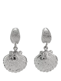 Alex Monroe silver scallop huggie earrings, UK version