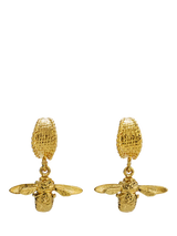 John Lewis Alex Monroe Bee Drop Huggie Hoop Earrings Yellow Gold- Buy online at McGrocer