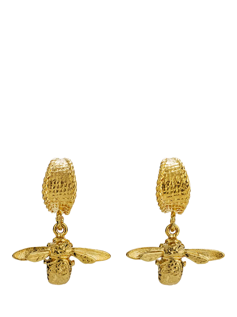 Alex Monroe bee drop huggie hoop earrings - British product