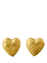 John Lewis Alex Monroe Floral Heart Stud Earrings, Yellow Gold- Buy online at McGrocer