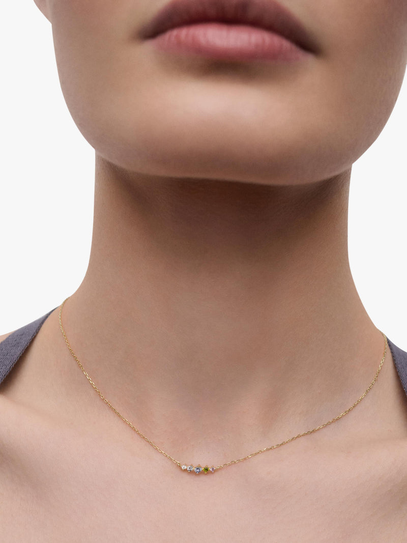 PDPAOLA cubic zirconia chain necklace gold multi 60cm, UK version