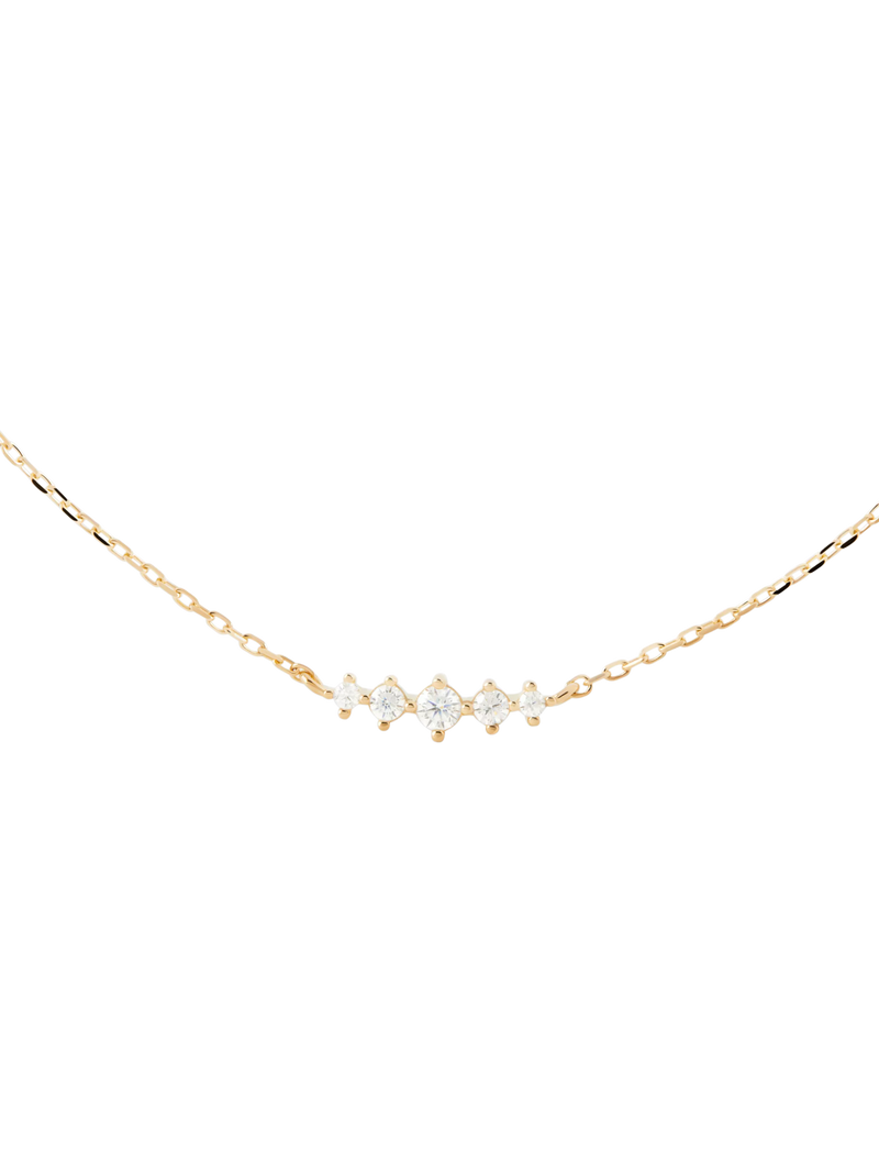 PDPAOLA gold cubic zirconia chain necklace 60cm (British brand)