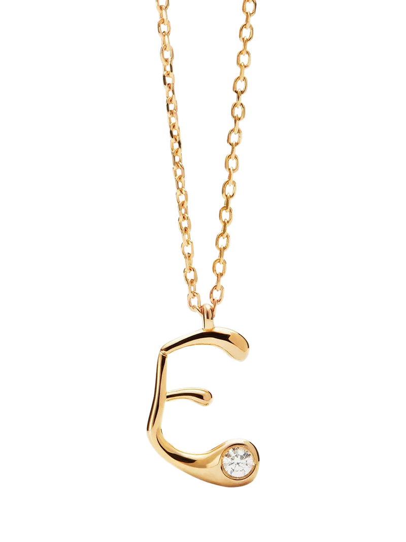 PDPAOLA Initial Pendant Necklace, Gold