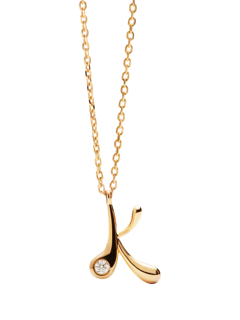 PDPAOLA Initial Pendant Necklace, Gold