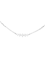 John Lewis PDPAOLA Estela Crystal Chain Necklace Rhodium 47.9cm- Buy online at McGrocer