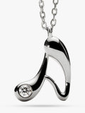 PDPAOLA initial pendant necklace rhodium - British product