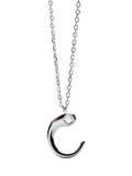 PDPAOLA Initial Pendant Necklace Rhodium 47.9cm