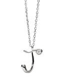 PDPAOLA Initial Pendant Necklace Rhodium 47.9cm