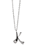 PDPAOLA Initial Pendant Necklace Rhodium 47.9cm