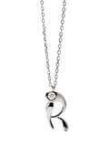 PDPAOLA Initial Pendant Necklace Rhodium 47.9cm