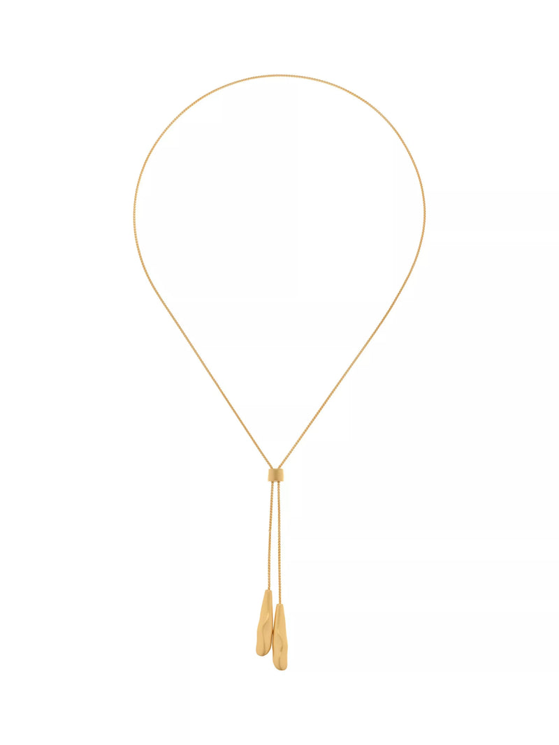 Reiss Tova Tumbled Lariat Necklace in gold, UK version
