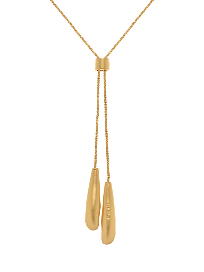 Reiss Tova Tumbled Lariat Necklace in gold, UK version