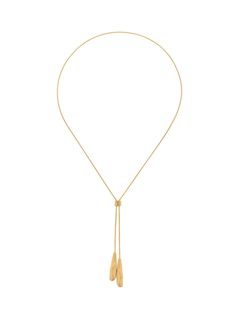 Reiss Tova Tumbled Lariat Necklace in gold, UK version