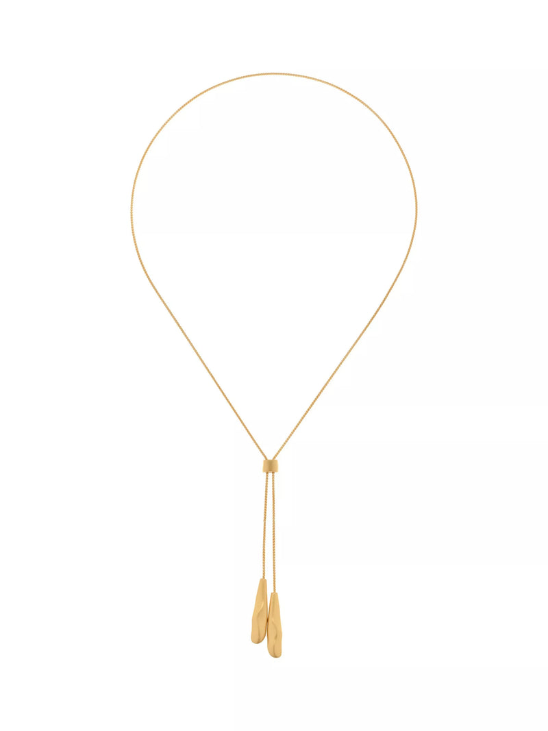 Reiss Tova Tumbled Lariat Necklace in gold, UK version