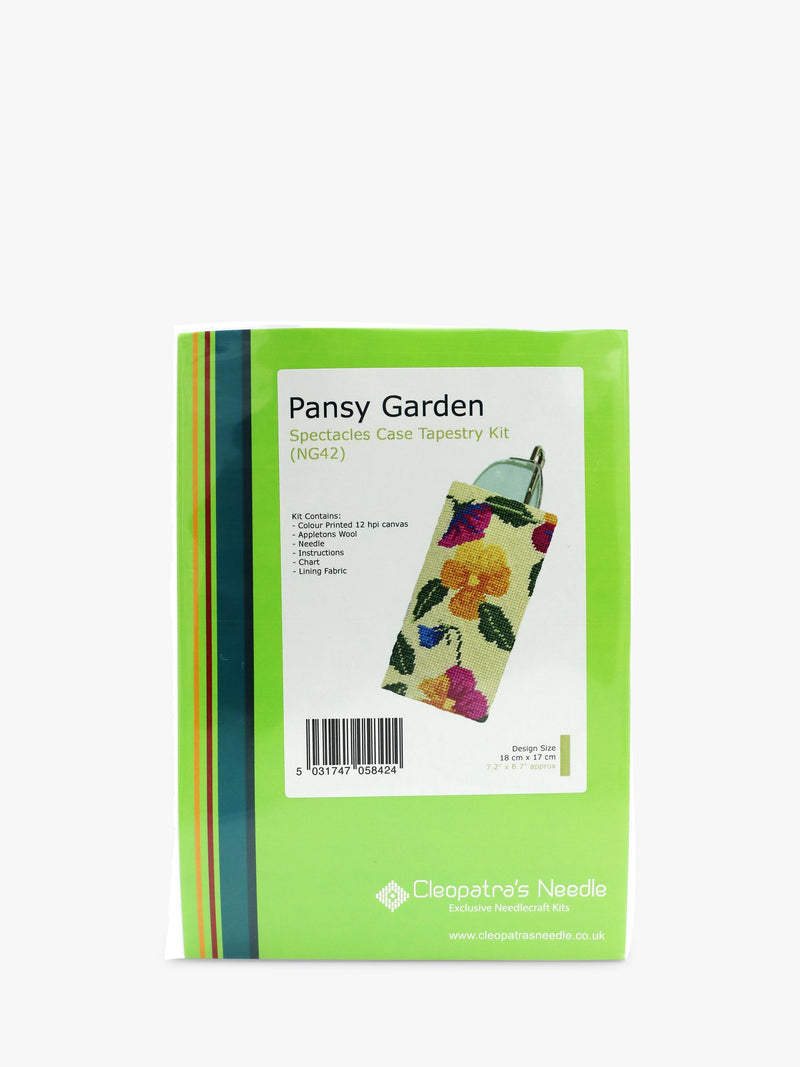 Cleopatra's Needle pansy garden tapestry kit 18x17cm, imported from the UK