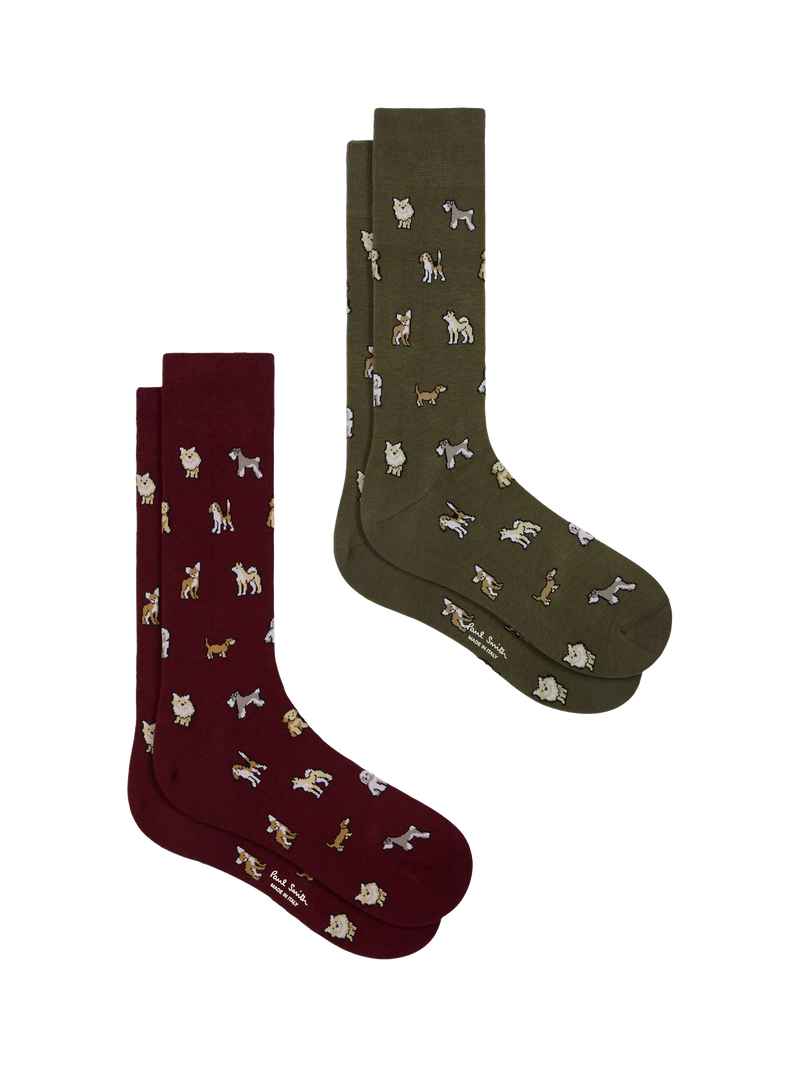 Paul Smith dog print socks pack of 2 (British brand)