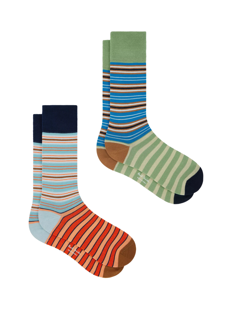 Paul Smith striped cotton blend socks pack of 2, UK version