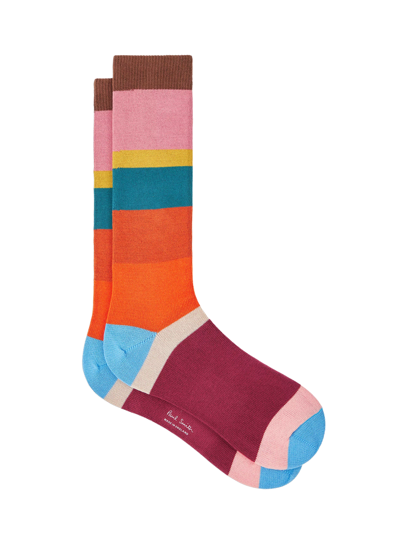 Paul Smith stripe crew socks in cotton blend - British product
