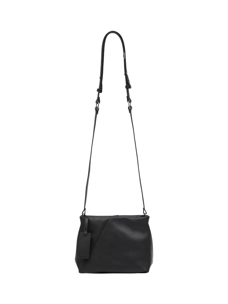 MM6 Maison Margiela black folded leather shoulder bag - British product