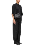 MM6 Maison Margiela black folded leather shoulder bag - British product