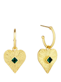 Ottoman Hands Heart Drop Charm Earrings