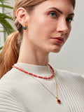 Ottoman Hands labradorite stud earrings in gold plated brass, UK version