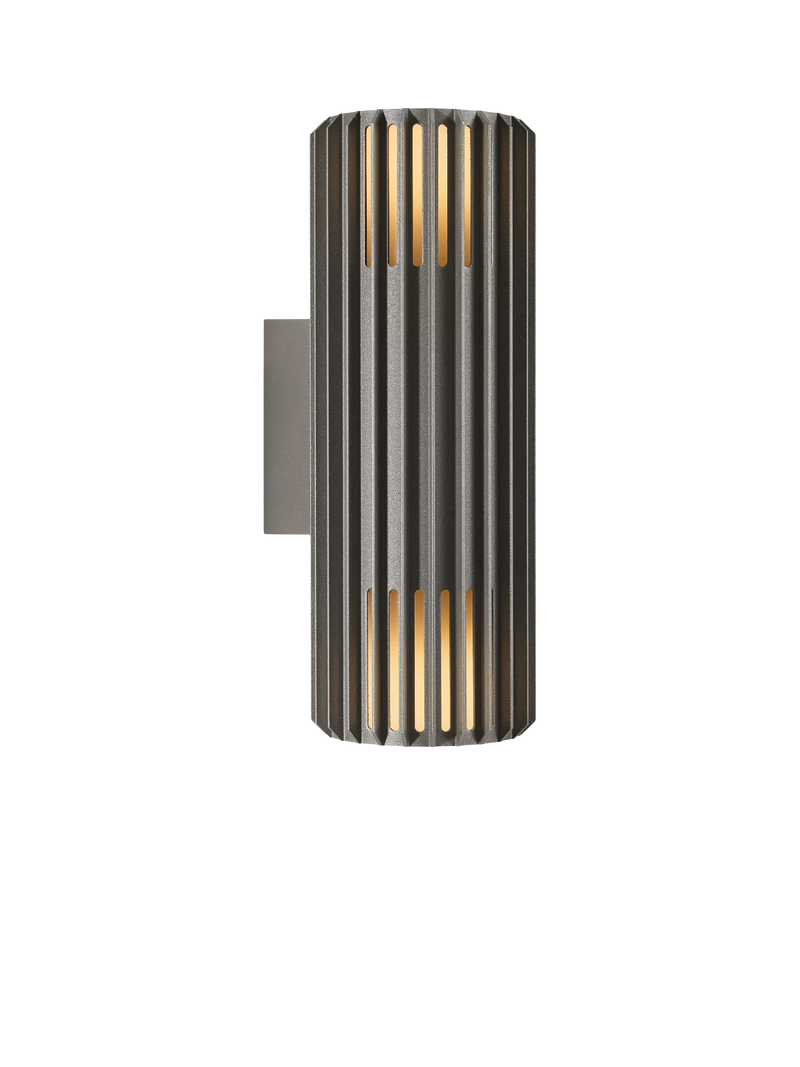 Nordlux Aludra ribbed outdoor wall light anthracite 33.7cm, UK version