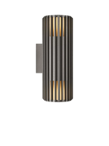 John Lewis Nordlux Aludra Ribbed Outdoor Double Wall Light, Anthracite- Buy online at McGrocer