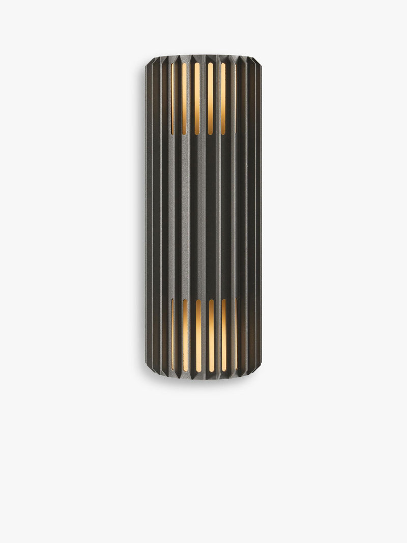 Nordlux Aludra ribbed outdoor wall light anthracite 33.7cm, UK version